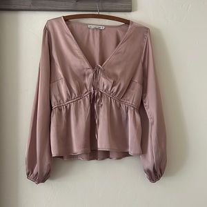 Abercrombie & Fitch pink satin blouse